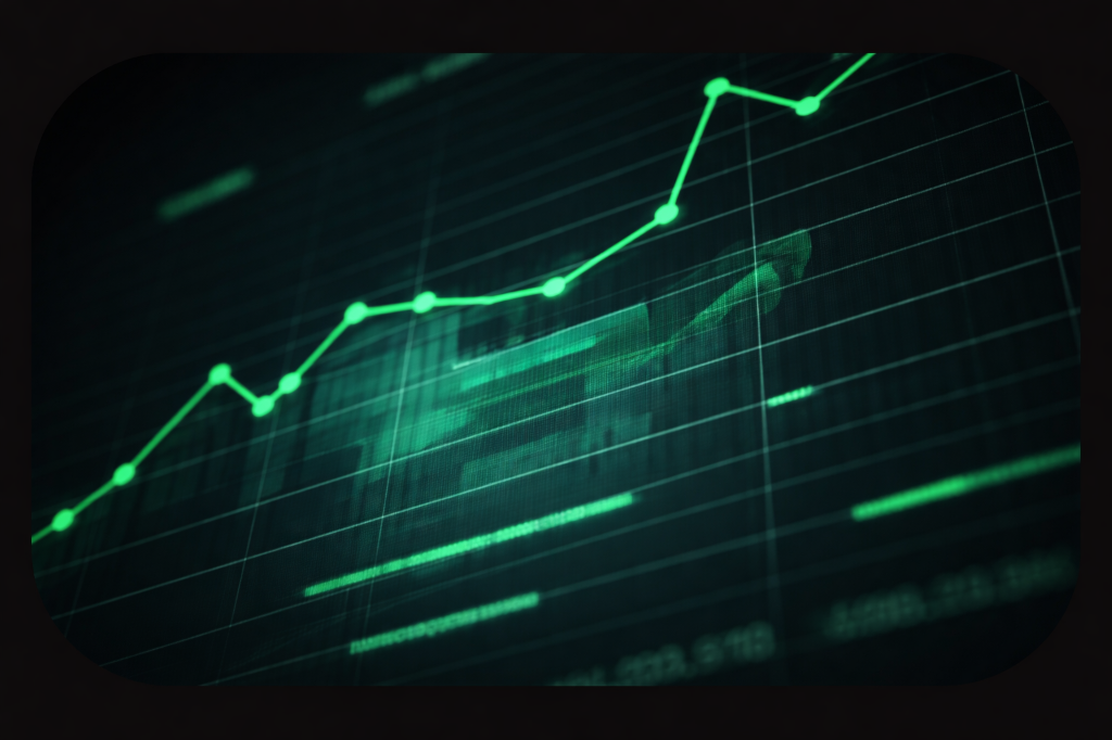 Close-up of digital marketing data analytics dashboard