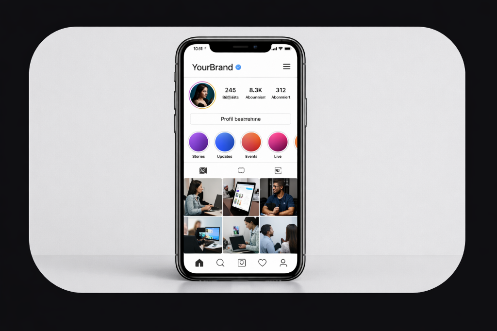 Aesthetic social media profile on a smartphone
